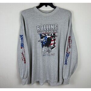 Vintage 90s Y2K Rolling Thunder Biker Graphic T-Shirt / Long Sleeve / Size XL